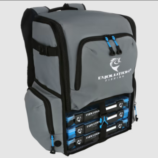 Evolution Fishing Largemouth 3.0 Tackle Backpack - Light Gray